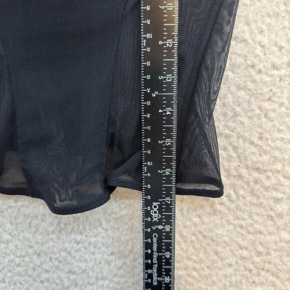 Corset Bustier Top 34B XS S Small Black Sheer Mesh Boning Italy - Picture 6 of 8